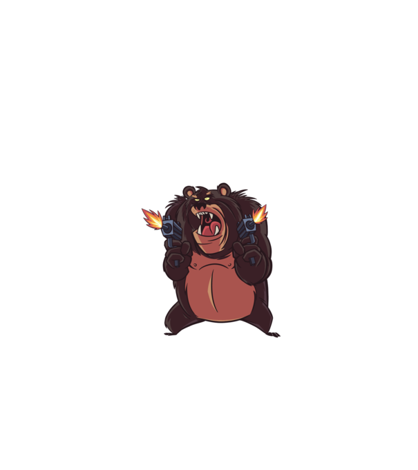 Pew Pew Pew Madafakas Urs model negru pe tricou