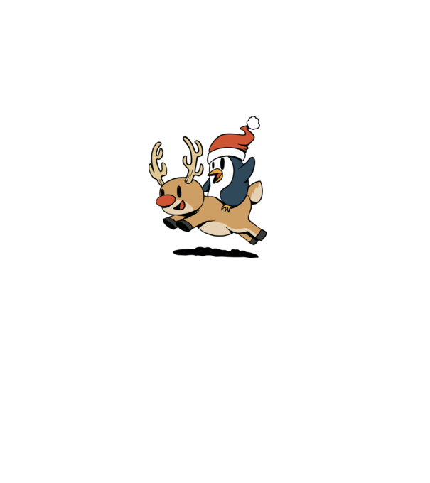 pinguin reindeer cristmas model roz deschis pe tricou