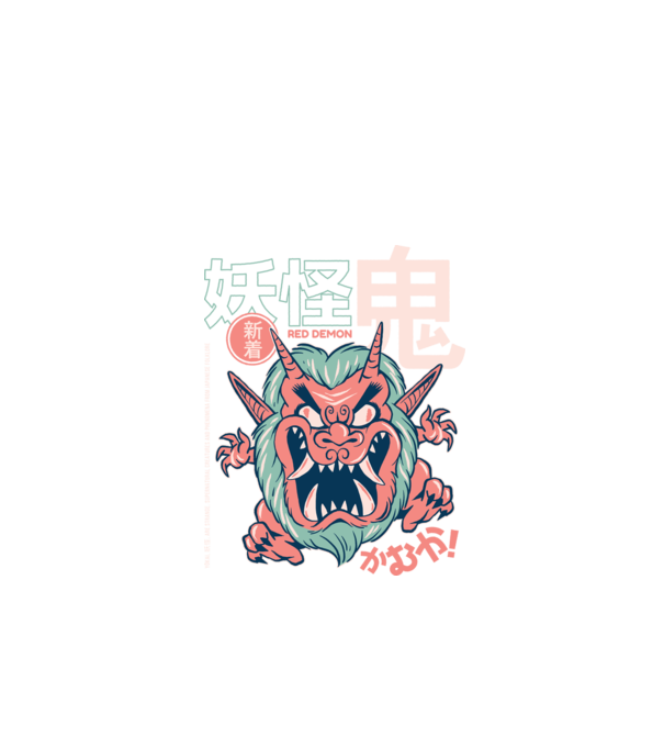 Oni Yokai Anime model negru pe tricou