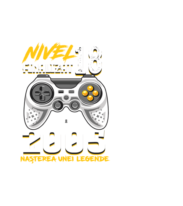 Nivel Finalizat 18 2005 model alb pe tricou