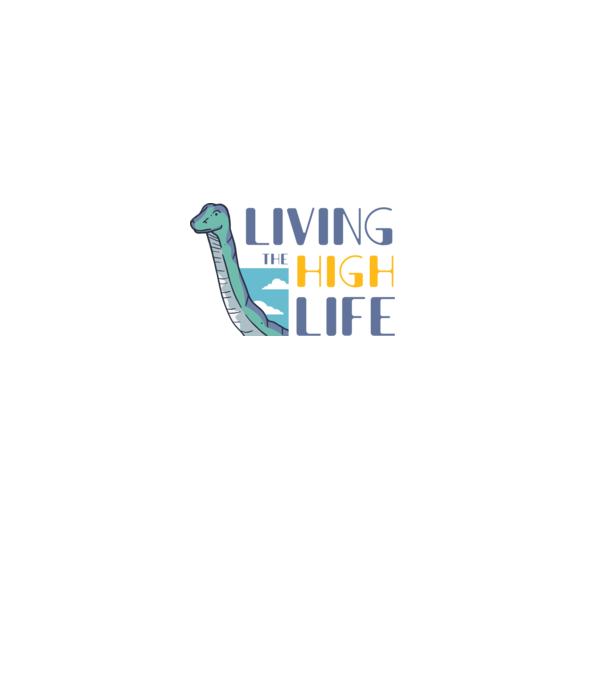 Living the High Life Dinosaur model negru pe tricou
