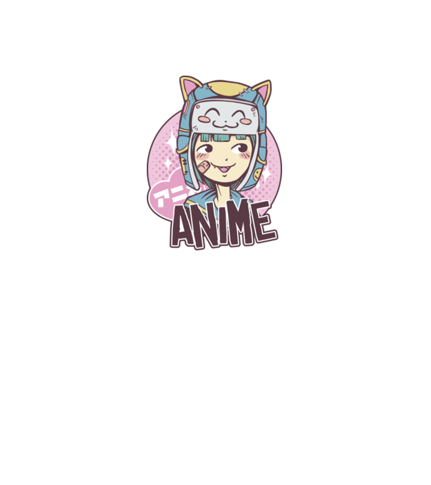 Fată drăguță Anime model negru pe tricou