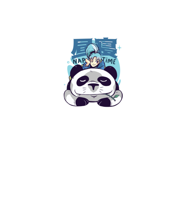 Anime Panda relaxare model alb pe tricou