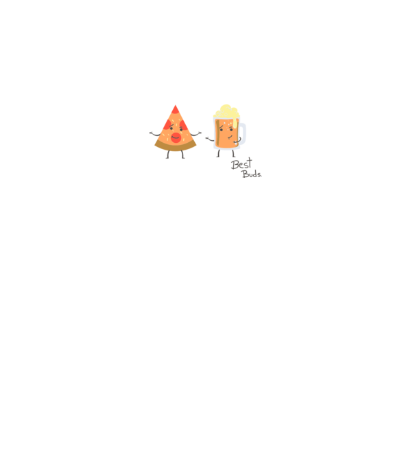 Best Buds - Pizza + Beer model alb pe tricou