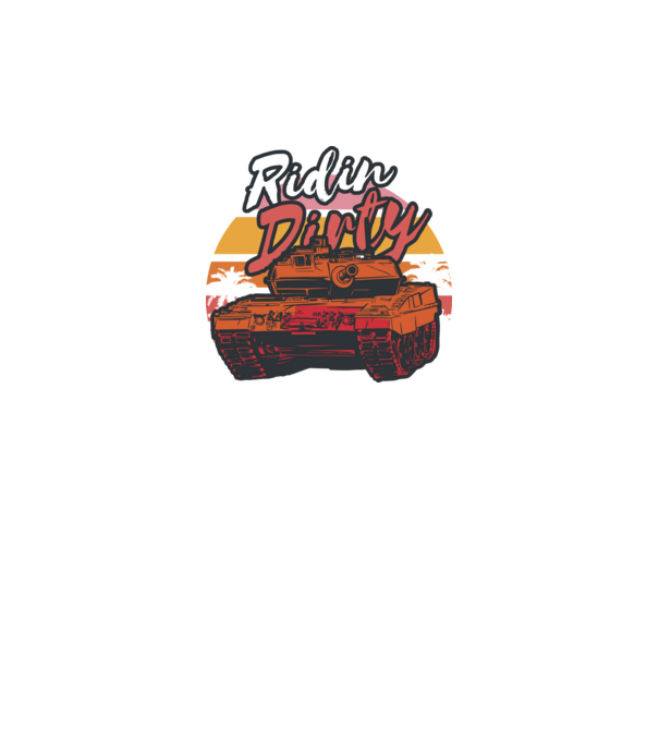 Ridin Dirty tricou cu tanc model negru pe tricou