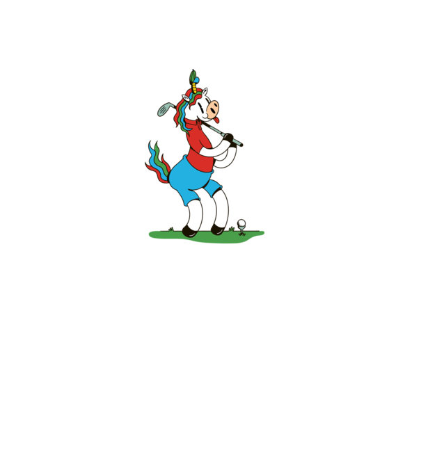 Unicorn jucător de golf model roz deschis pe tricou