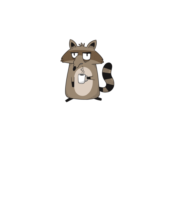 Raton cu cafea model alb pe tricou