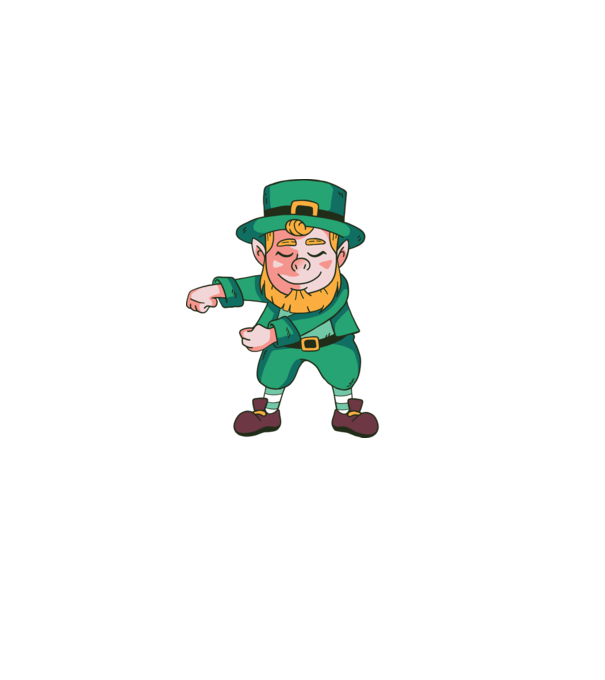Leprechaun Floss - St. Patrick DAB dans model verde pe tricou