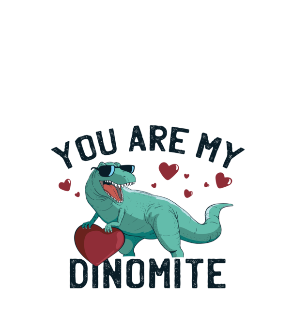 You are my Dinomite tricou cu dinozaur și inimă model alb pe tricou