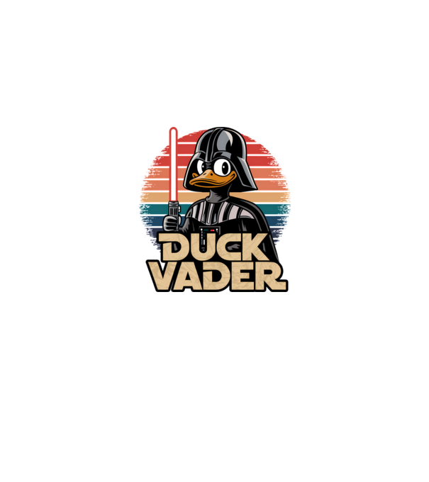 Duck Vader model negru pe tricou