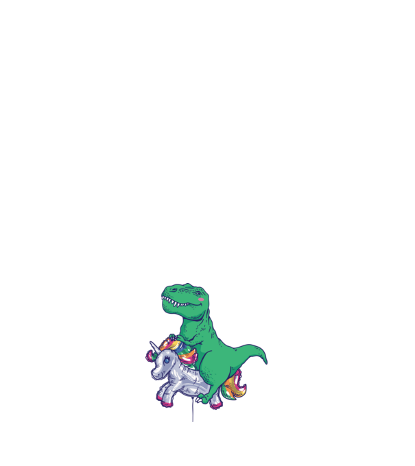 T-rex pe Unicorn balon model roz deschis pe tricou