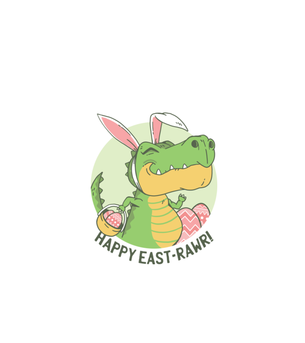 Paște Fericit tricou cu dinozaur model alb pe tricou
