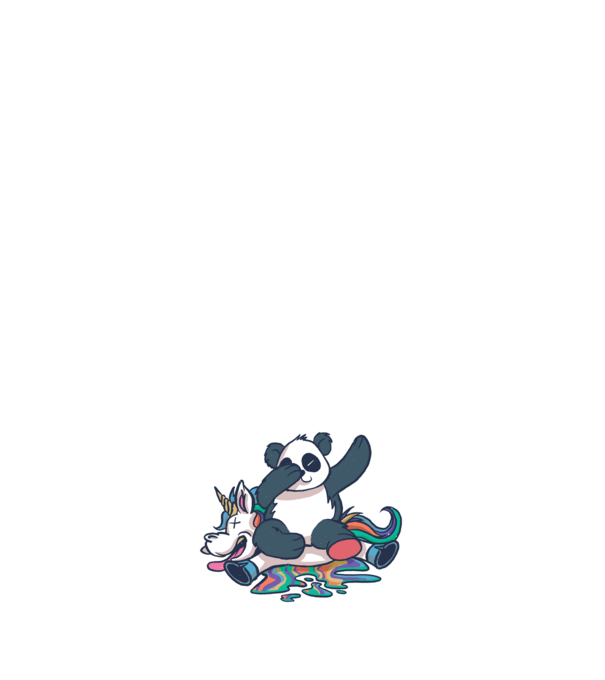 Panda DAB Unicorn model alb pe tricou