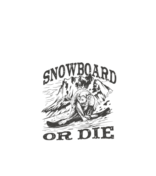 Maimuță Snowboarder model alb pe tricou