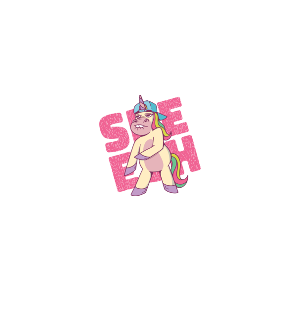 Unicorn Shesh model negru pe tricou