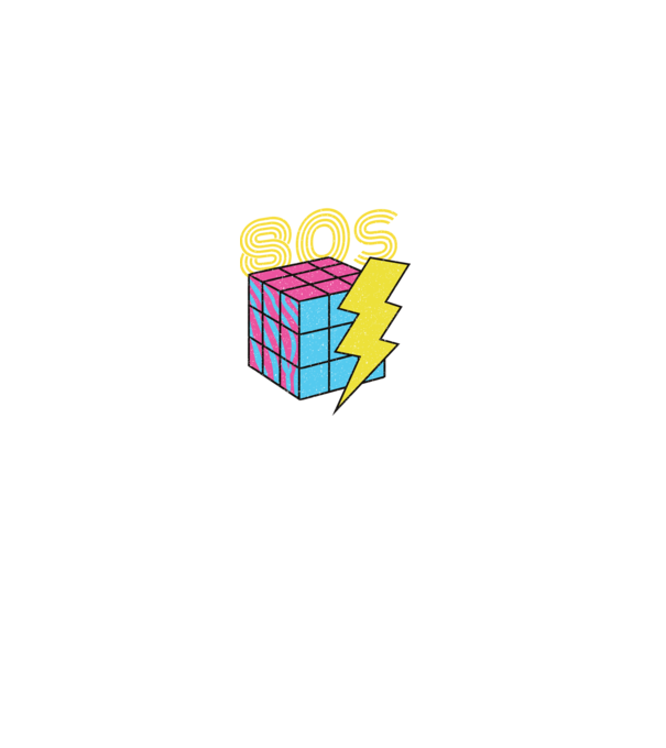 I love the 80s Cub Rubik model negru pe tricou