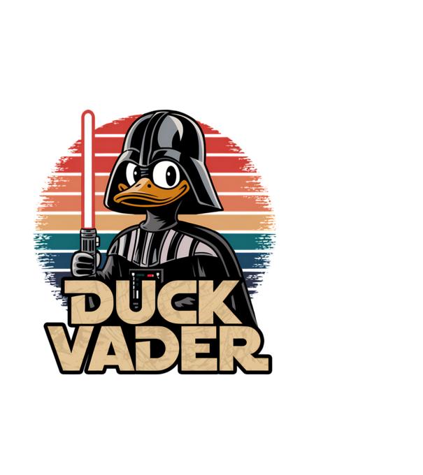 Duck Vader model negru pe tricou