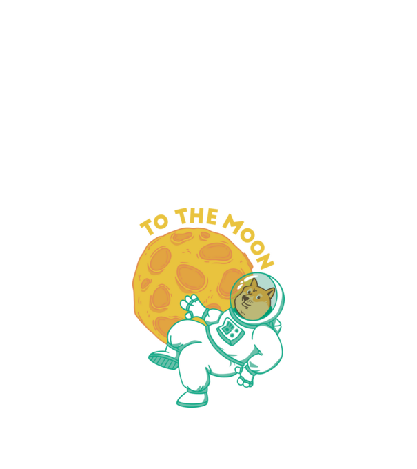 Dogecoin to the moon model negru pe tricou