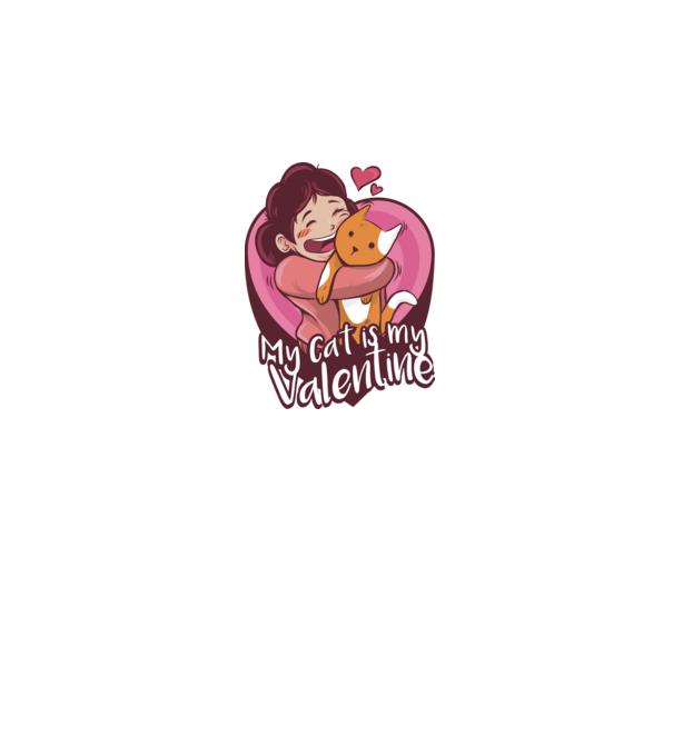 'Pisica mea este dragostea mea Tricou drăguț pentru Valentine''s Day' model alb pe tricou