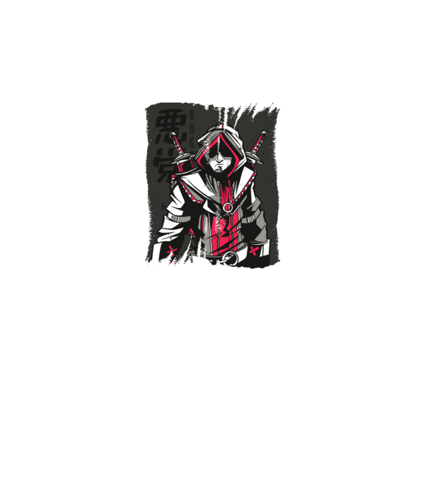 Războinic Anime model alb pe tricou