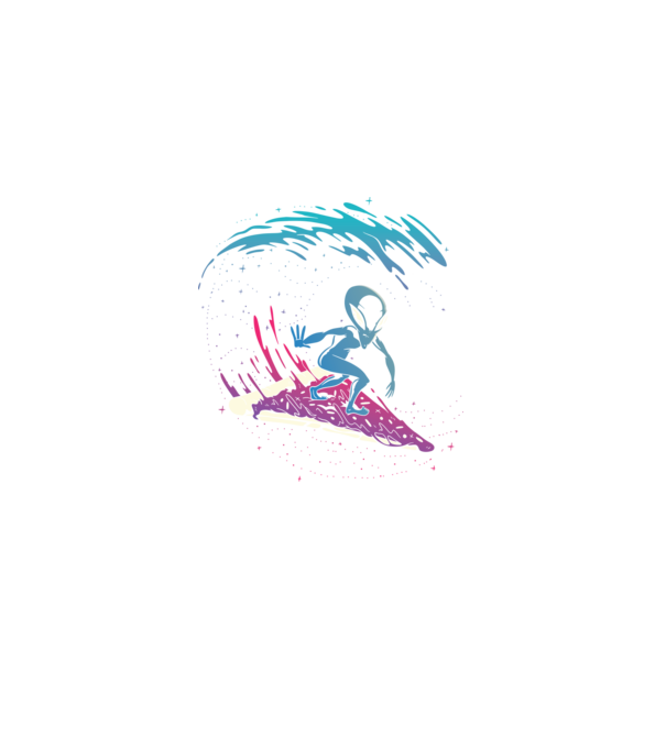Alien Pizza Surf tricou amuzant model negru pe tricou