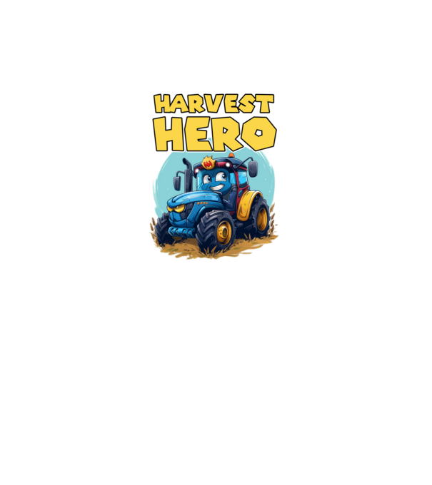 Harvest Hero Tractor model negru pe tricou