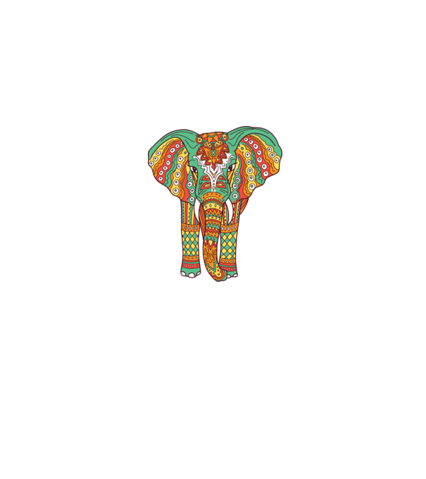 Mandala Elefant model gri pe tricou