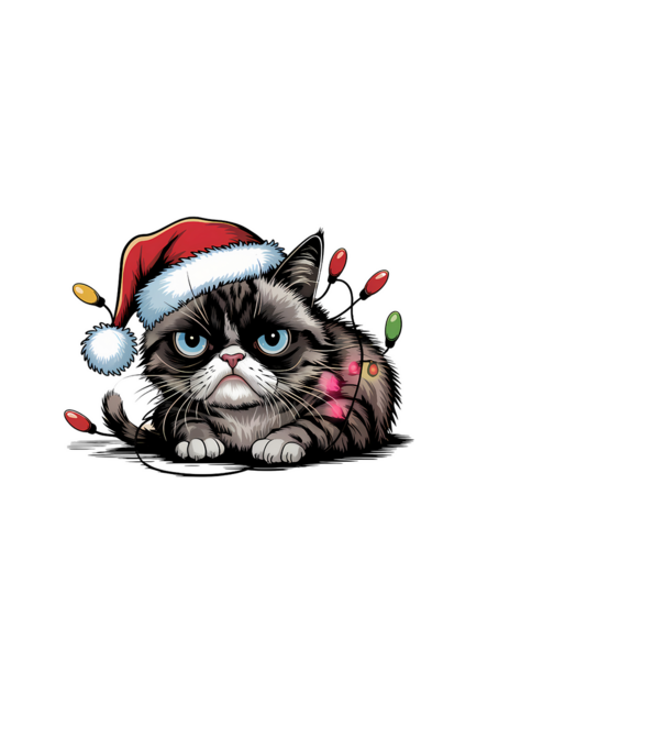 Christmas Spirit Grumpy Cat Negru model negru pe tricou