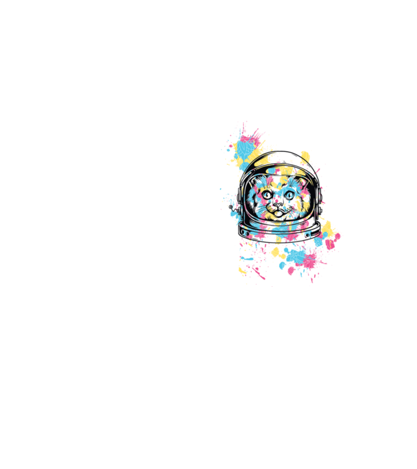 Space Cat model galben neon pe tricou