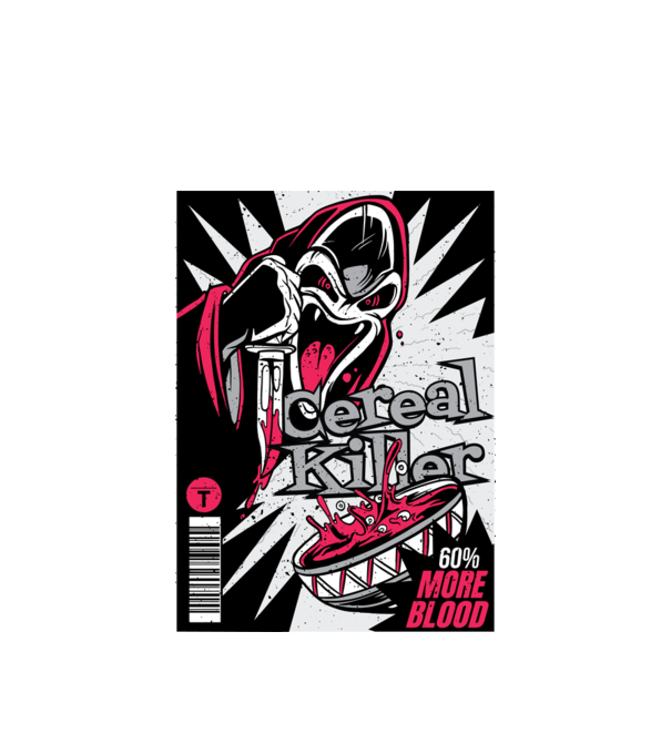 Cereal Killer model alb pe tricou