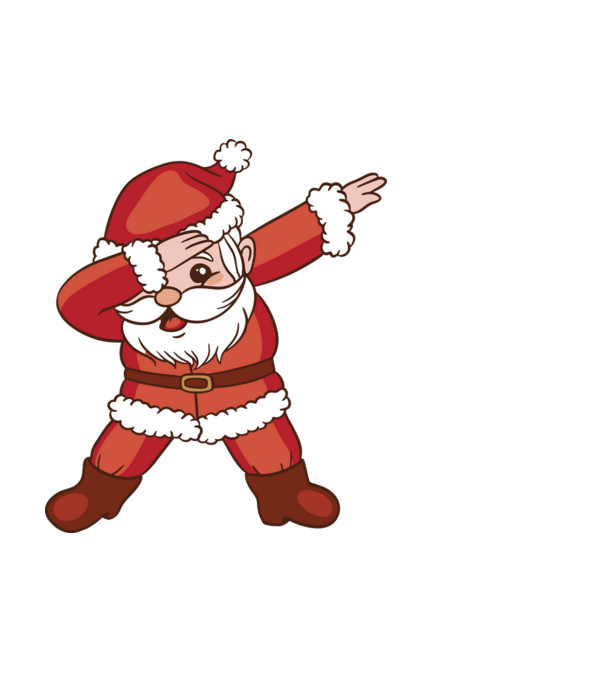 Santa Dab model alb pe tricou
