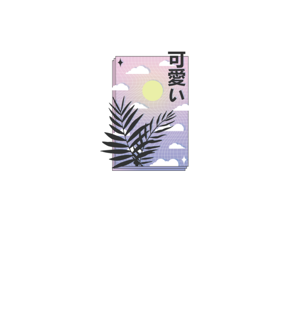 Vaporwave Val model gri pe tricou