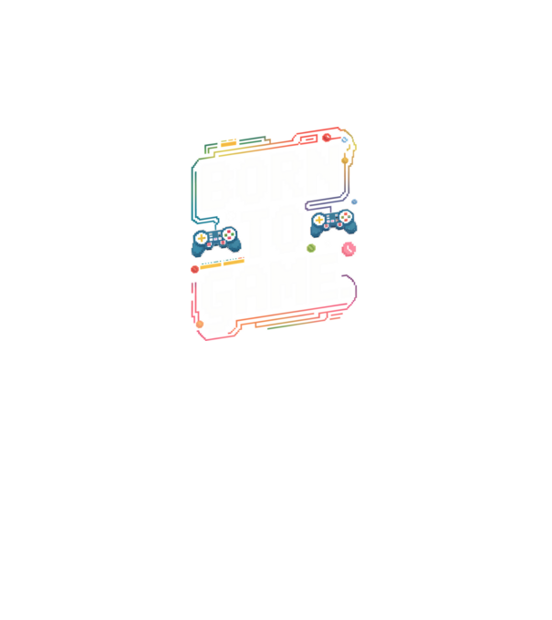 Born to Game Pixel Negru model negru pe tricou