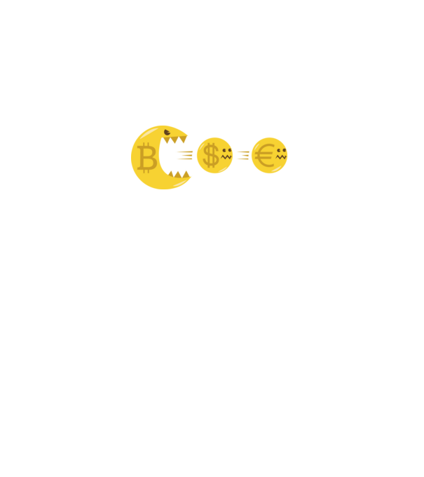 Bitcoin Pacman model negru pe tricou