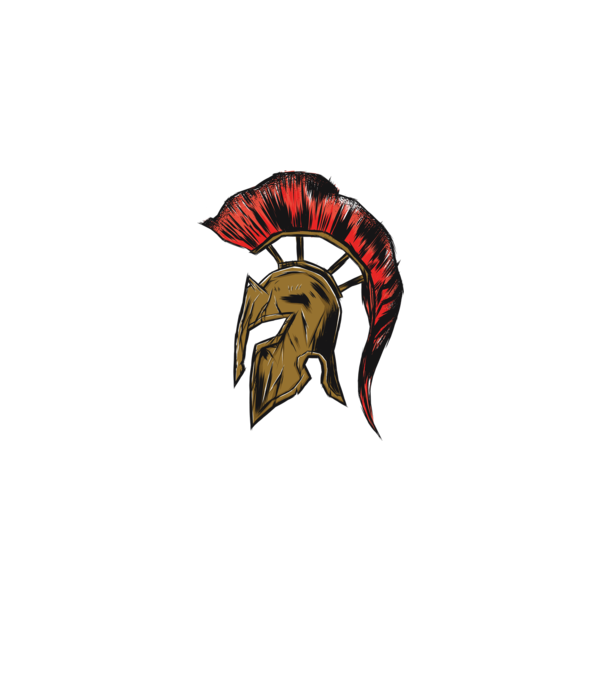 Cască războinic Sparta model negru pe tricou