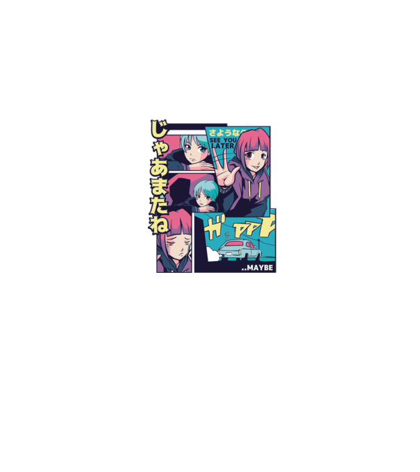 Anime Vaporwave See you Later model gri pe tricou