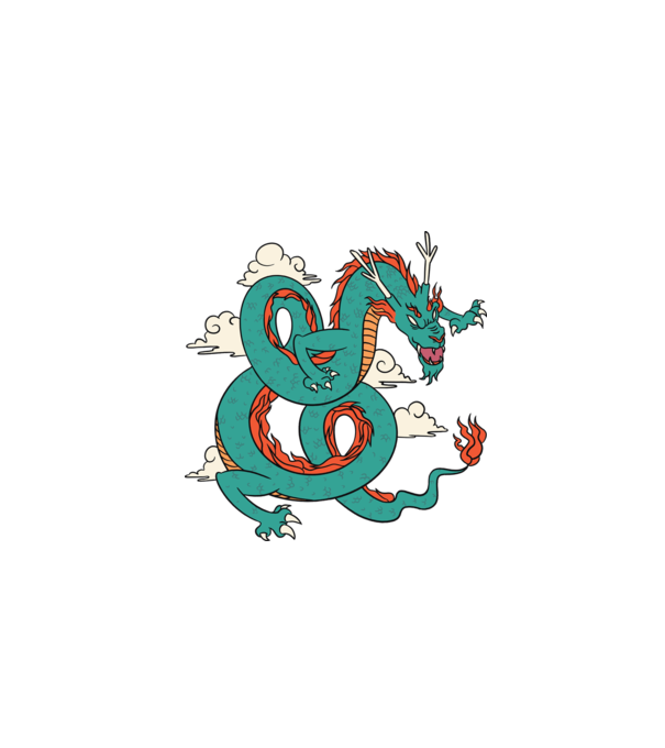 Dragon Chinez model negru pe tricou