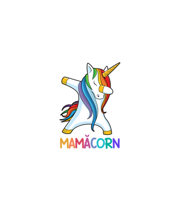 mamăcorn model alb pe tricou