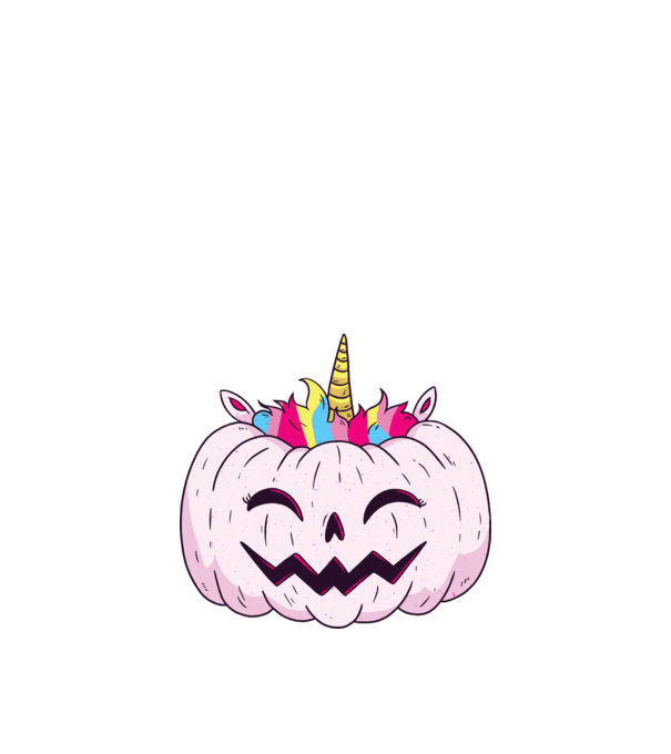 Unicorn Dovleac Halloween model albastru închis pe tricou