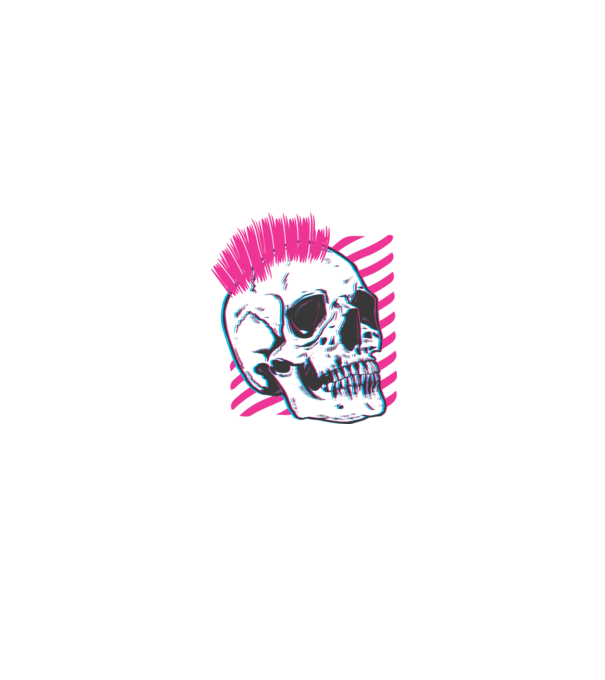 Craniu Punk model negru pe tricou