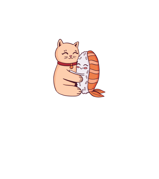 Sushi cu Pisică model gri pe tricou