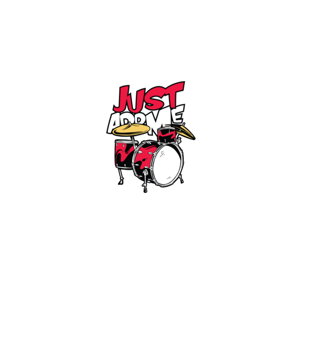 Just add me Drums model gri pe tricou