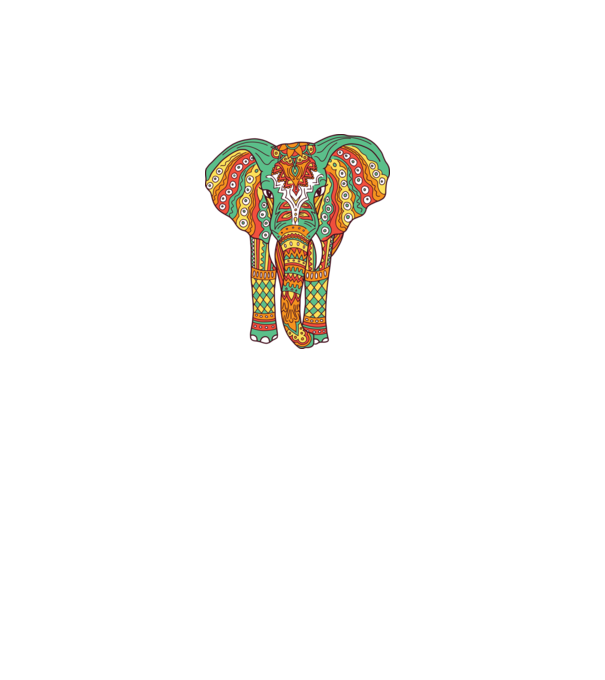 Mandala Elefant model alb pe tricou