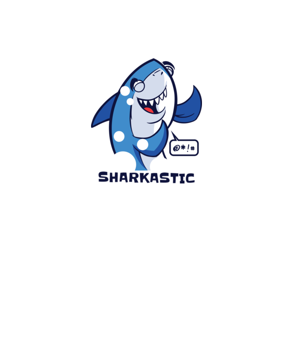 Sharkastic - Rechinul sarcastic model albastru deschis pe tricou