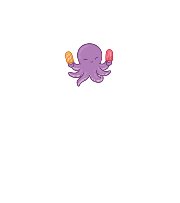 Înghețată Caracatiță Octopus model negru pe tricou