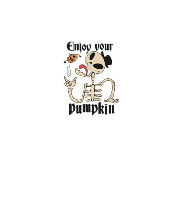 Enjoy your pumpkin Skeleton model gri pe tricou