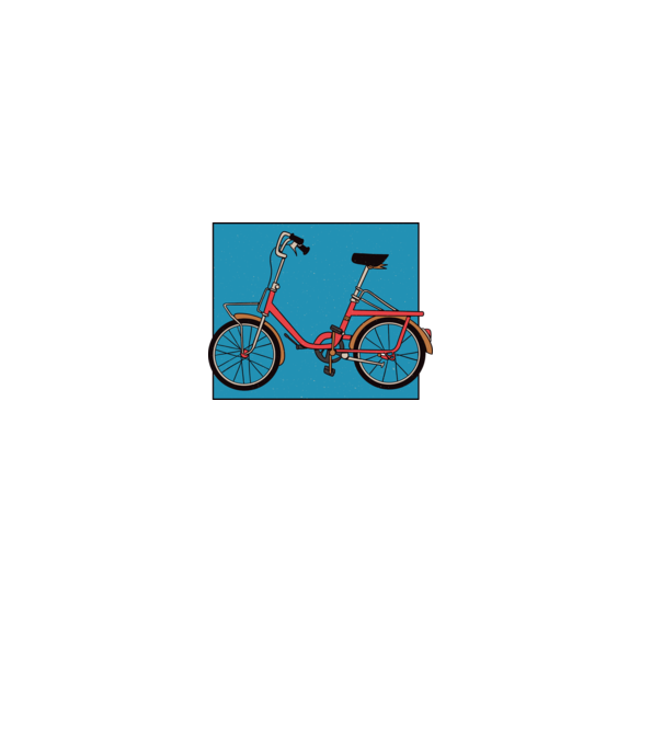 Bicicletă Camping model roz deschis pe tricou