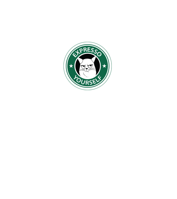 Expresso Yourself tricou Pisică cu cafea model negru pe tricou