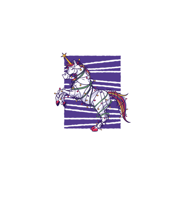 Unicorn pom de Crăciun model alb pe tricou
