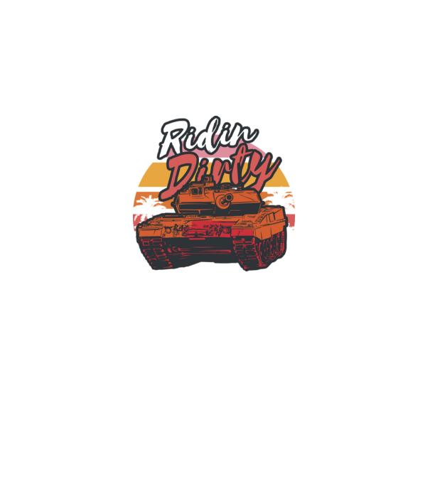 Ridin Dirty tricou cu tanc model negru pe tricou